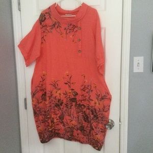 Italian linen dress . NEW Without Tags  size L - XL ( NEVER WORN 😱)